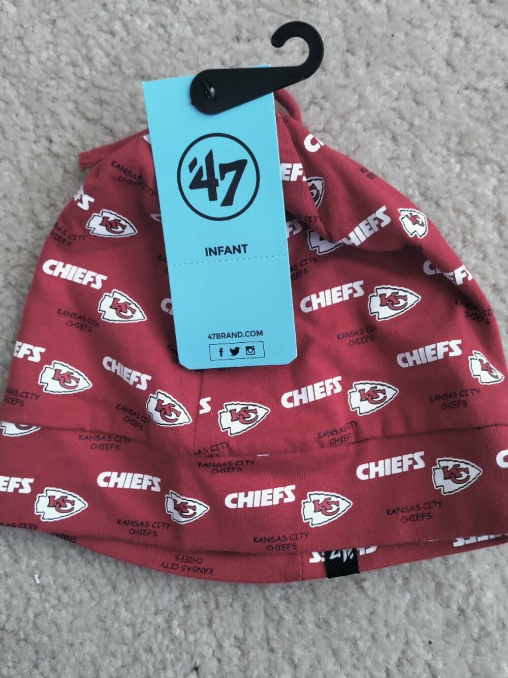 NWT Kansas City Chiefs Red 47 Brand Cloth Beanie Infant Baby